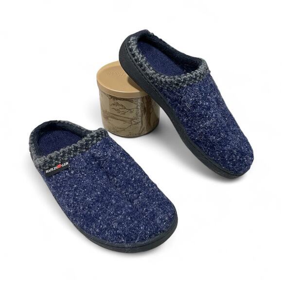 Haflinger Wool Felt Clog Slipper Shoe Women's Size EU 37/ US 6.5 Blue Casual - Picture 1 of 10